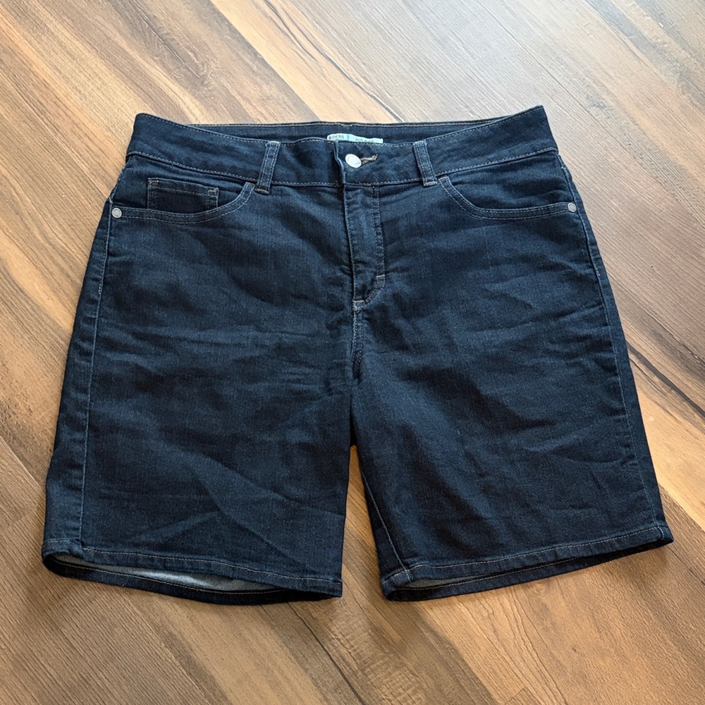 Womens Riders by Lee Midnight Blue High-Rise Denim Shorts Size 12 Medium